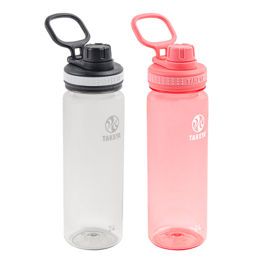 tritan-water-bottle-bundle-with-spout-lid-2-pack-b5 51689-Tritan-Spout-24-2pk-Clear-FlutterPink-angle_2e2a67e8-7240-4517-90e1-85605eacf4b2.png